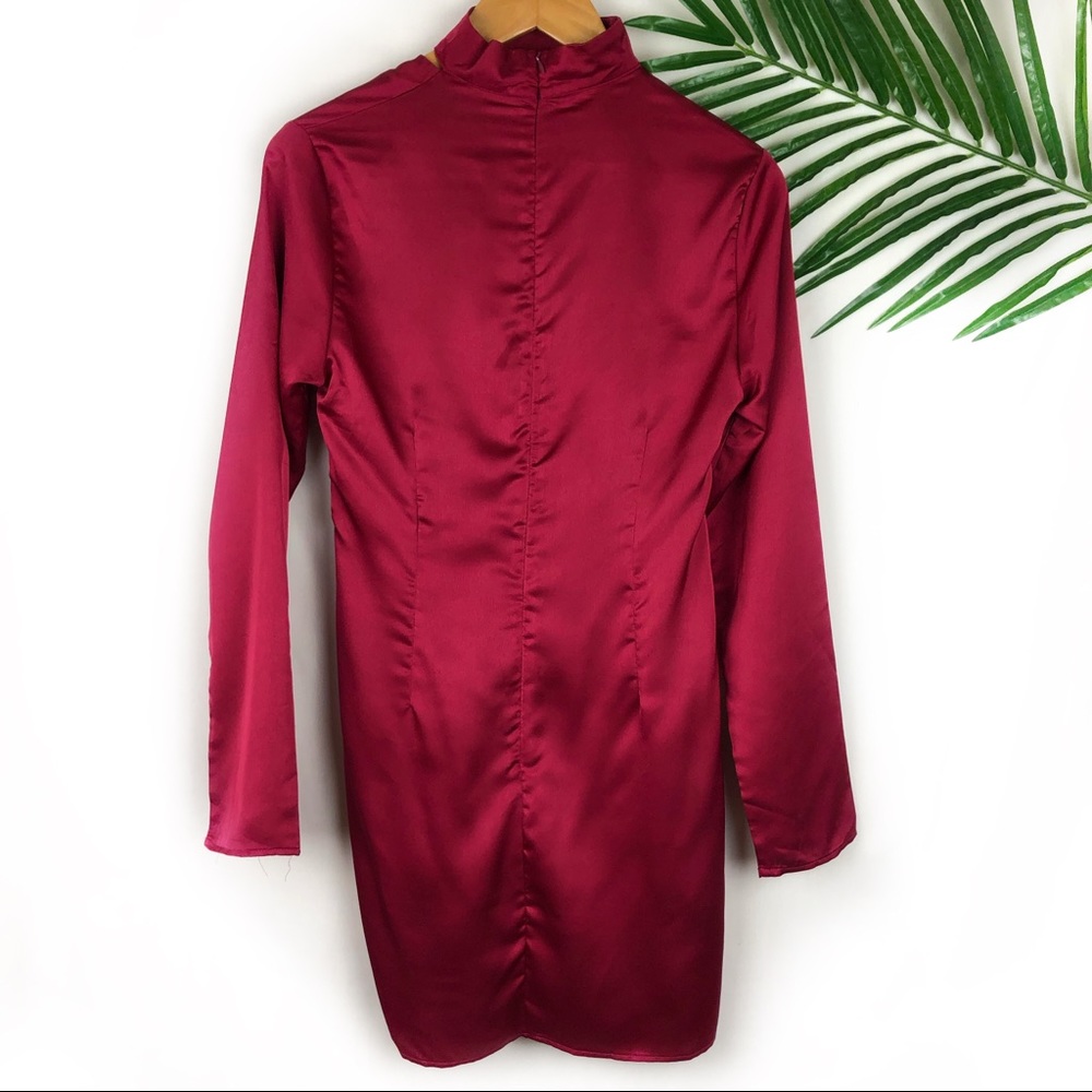 Prettylittlething Red Satin Dress NWT Size 8 - Picture 2 of 8